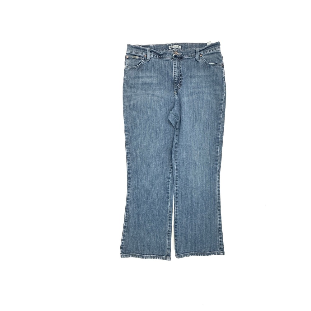 Lee Relaxed Bootcut Jeans Womens 14 Short Medium Wash Blue Denim Stretch 3058541
